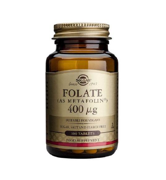 Folato 400μg 100 Comprimidos - Solgar