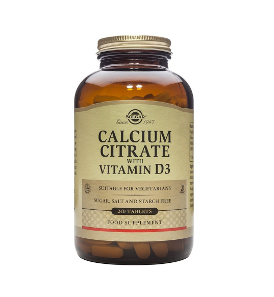 Citrato de Calcio con Vitamina D3 240 Comprimidos - Solgar