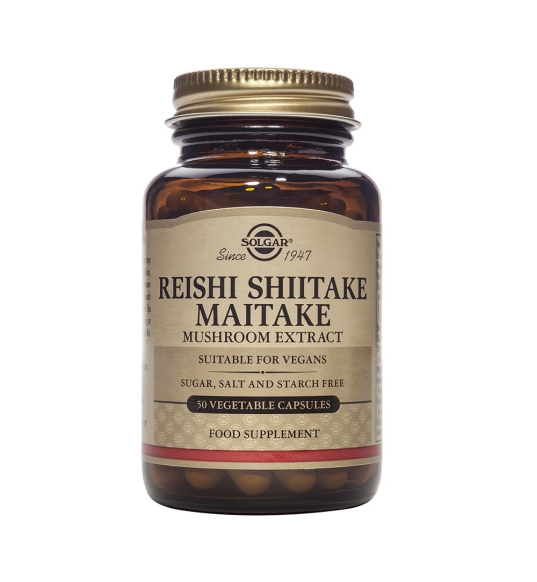 Reishi Shiitake Maitake Extracto de Hongo 50 VegCaps - Solgar