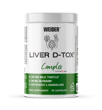 LIVER D-TOX Complex PROTECTOR HEPÁTICO  90 Cápsulas - Weider