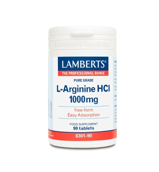 L-arginina Hci 1000 Mg 90 tabletas de Lamberts