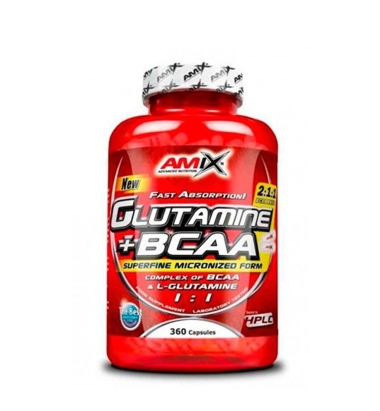 Glutamina + BCAA 360 Cápsulas - Amix