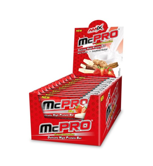 Caja McPRO Protein Bar 24x35gr de Amix Nutrition