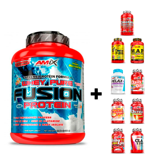 PACK Whey Pro Fusion Amix 2270gr + REGALO Bote 30 cápsulas