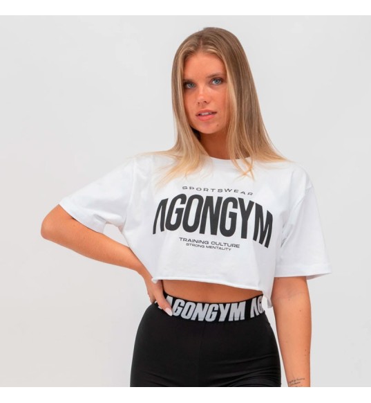 Crop Top Training Culture - White de Agongym