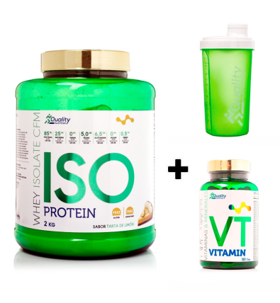 Pack ISOVIT  ISO Quality Protein 100% CFM 2kg + Vitamin Quality  y Shaker